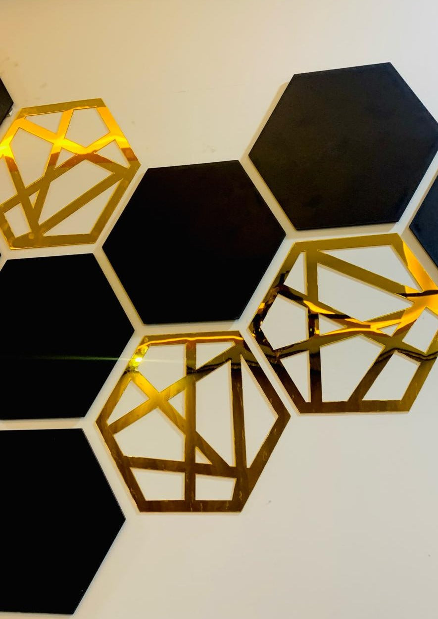 Hexagon Acrylic Decor Mirrors (Premium Sizes)