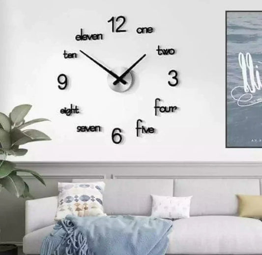 LARGE SIZE WOODEN DIY CLOCK WITH 12 INCHES NEEDLES
